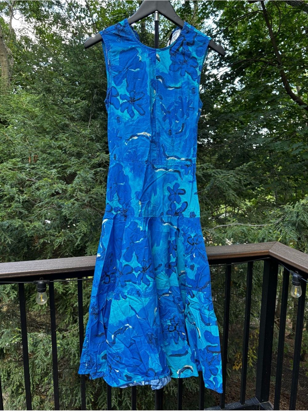 Marnie Blue Floral Crewneck Midi Dress Size 36 EU Size 0 US
